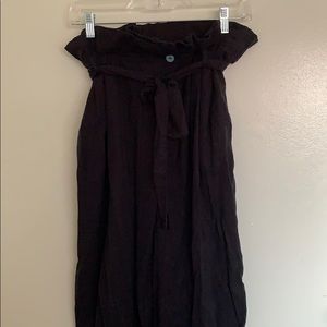 Navy Zara paperbag pants